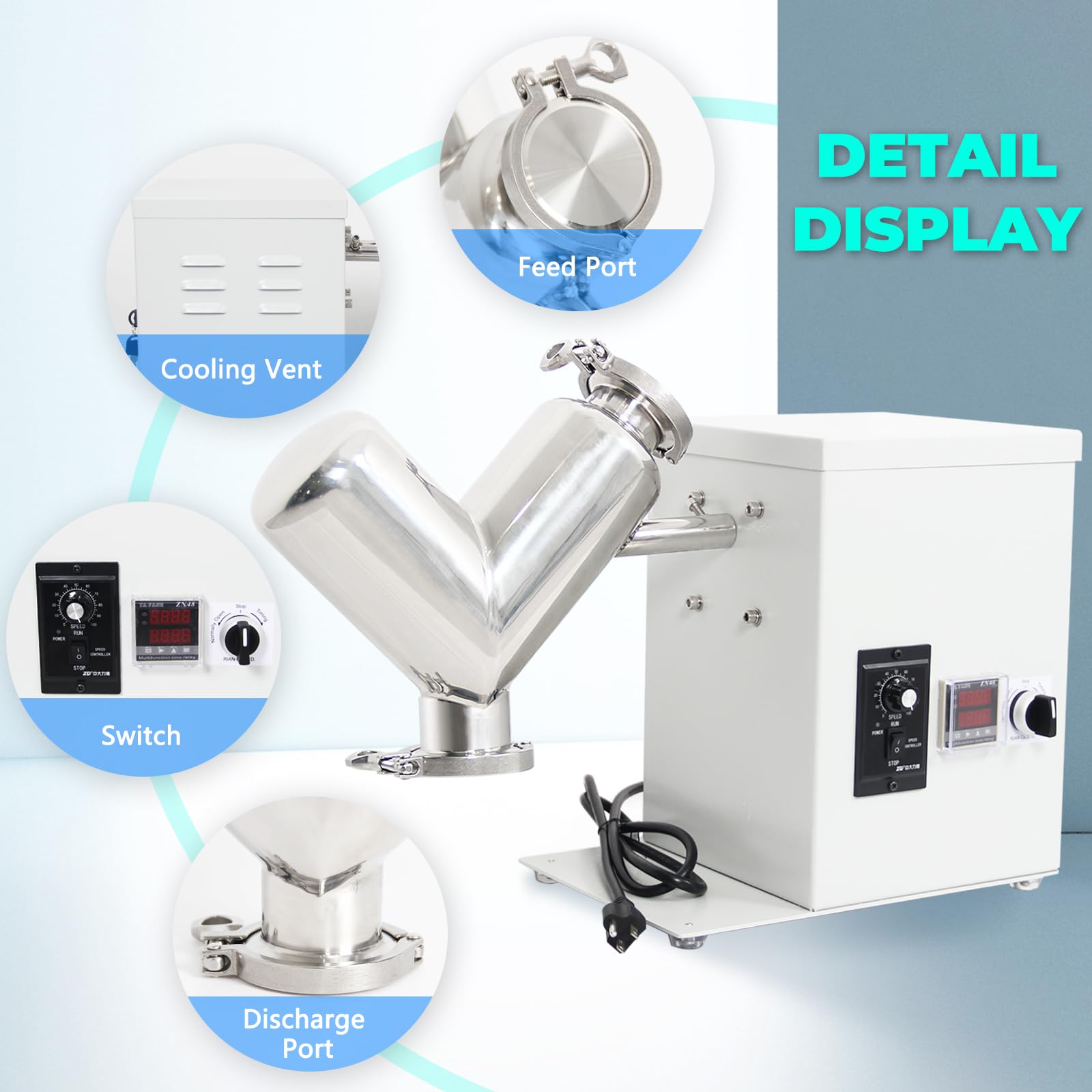 Amazon.com: 2L Lab Shear V Type Dry Powder Mixer, Mixing